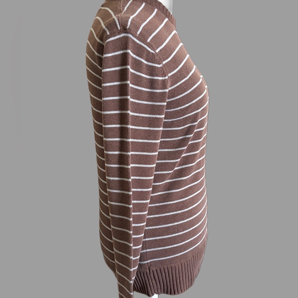 Aeropostale Brown Striped Crewneck Sweater Size Small - Picture 4 of 8